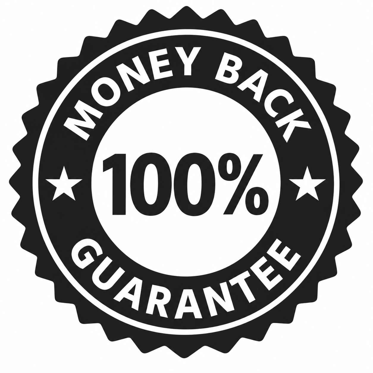100 percent money-back guarantee seal
